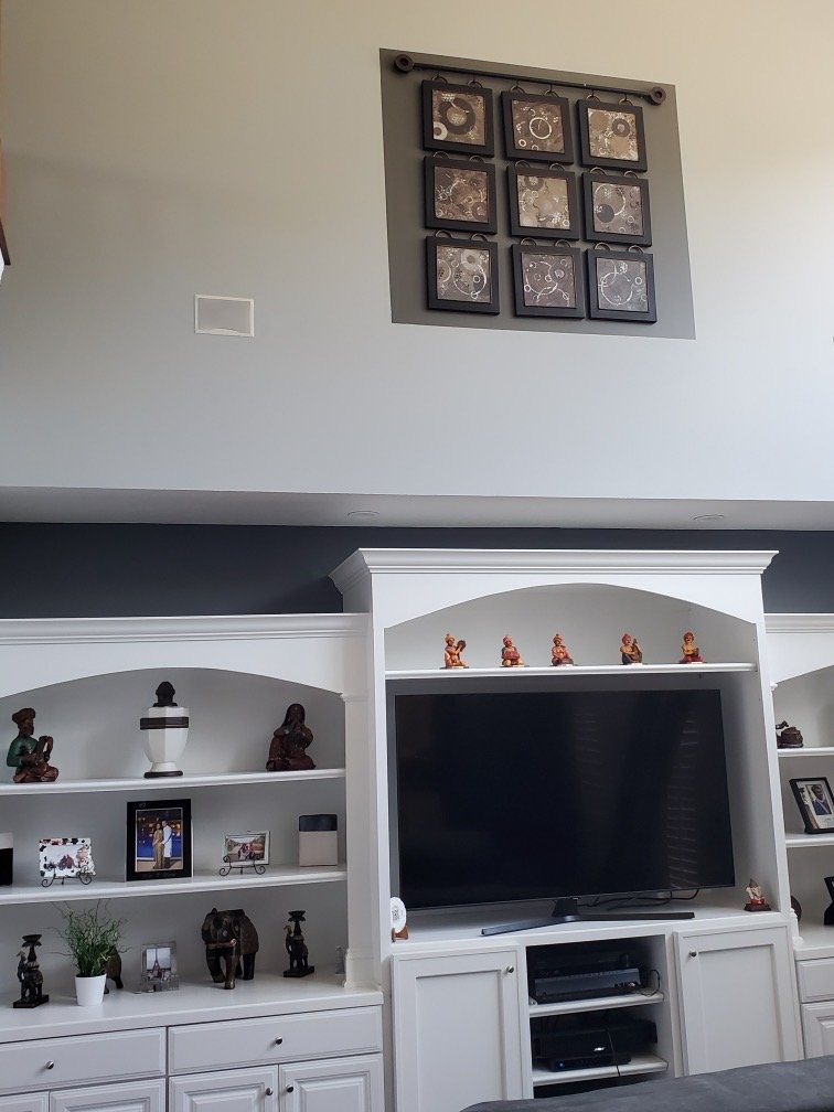 Custom built-in cabinetry with integrated entertainment center