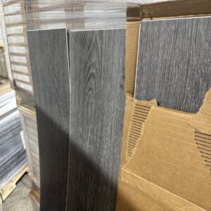 Charcoal Gray Wood Grain Vinyl Plank Flooring
